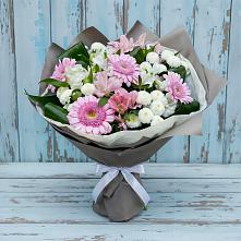 Букет цветов из:  Герберы, Альстромерии и Хризантемы в Октябрьский Белгородской области