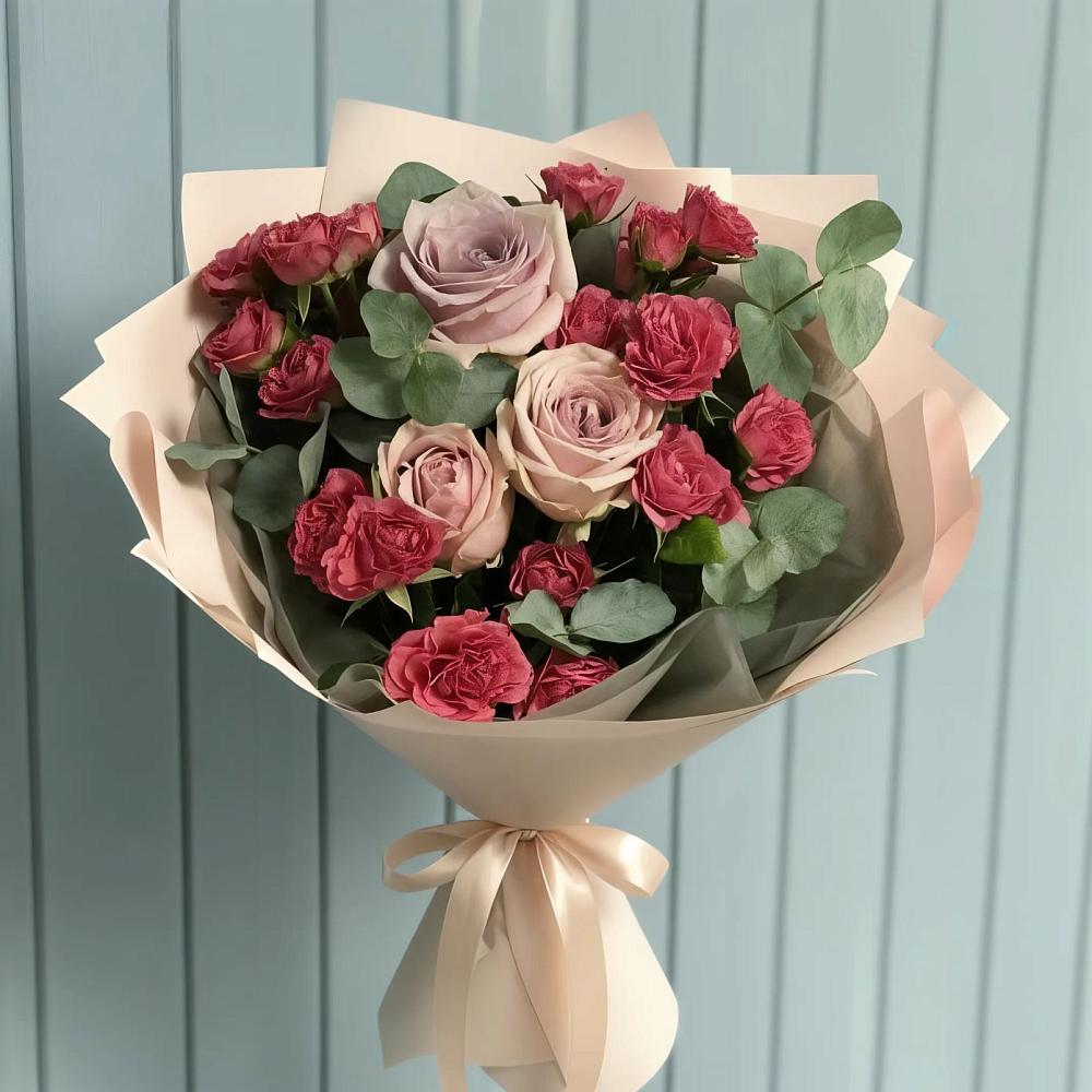Букет цветов из: Гвоздики и Розы в Октябрьский Белгородской области