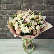 Букет цветов из:  Альстромерии, Розы и Хризантемы в Октябрьский Белгородской области