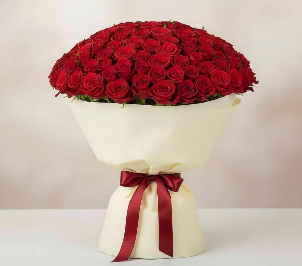 Букет 101 Красная роза Милано в Октябрьский Белгородской области