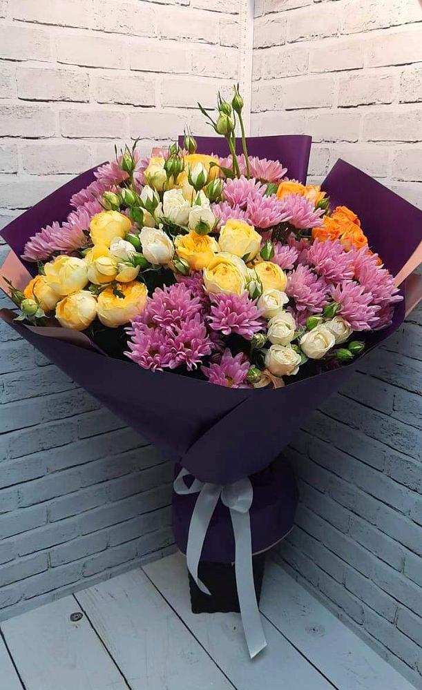 Букет цветов из: Хризантемы и Розы в Октябрьский Белгородской области