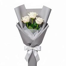 Букет 3 белые розы #REPLACE_PRED# Октябрьский Белгородской области