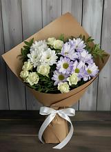 Букет цветов из:  Хризантемы и Розы в Октябрьский Белгородской области
