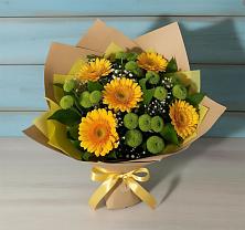 Букет цветов из:  Герберы и Хризантемы в Октябрьский Белгородской области