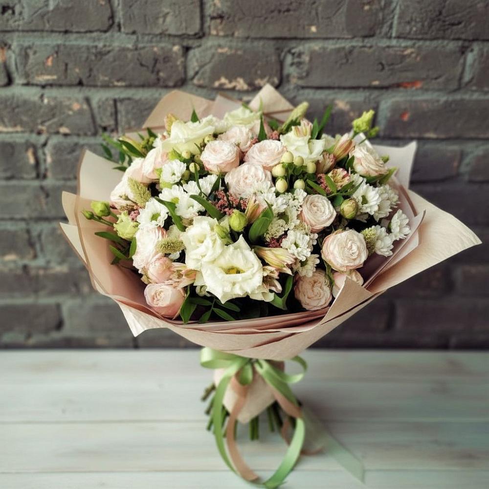Букет цветов из: Альстромерии, Розы и Хризантемы в Октябрьский Белгородской области