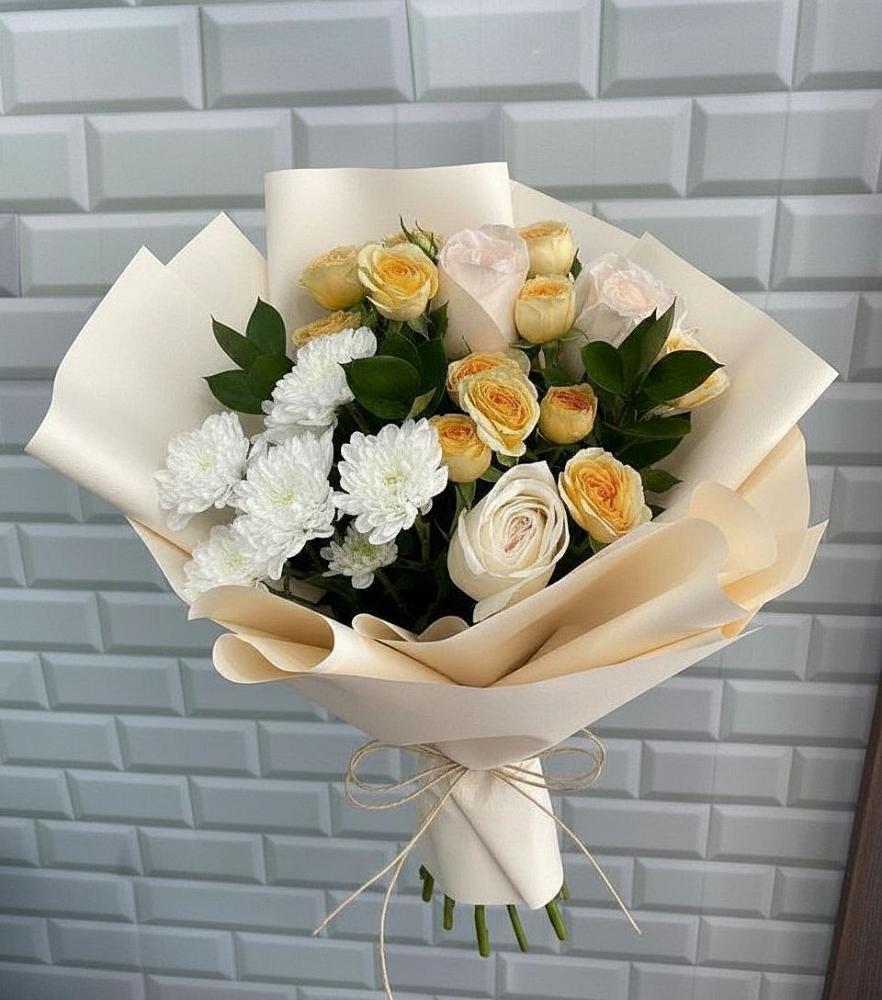 Букет цветов из: Розы и Хризантемы в Октябрьский Белгородской области