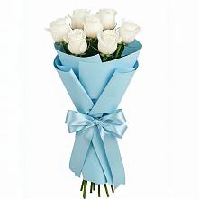 Букет 7 белых роз Проуд #REPLACE_PRED# Октябрьский Белгородской области