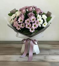 Букет цветов из:  Хризантемы и Розы в Октябрьский Белгородской области