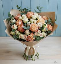 Букет цветов из:  Альстромерии и Розы в Октябрьский Белгородской области