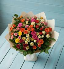 Букет Микс из разноцветных кустовых роз #REPLACE_PRED# Октябрьский Белгородской области